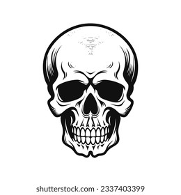 Artistic vector of a skull illustration. Suitable for tattoo, design assets, and logo.