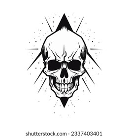 Artistic vector of a skull illustration. Suitable for tattoo, design assets, and logo.