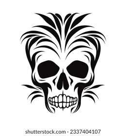 Artistic vector of a skull illustration. Suitable for tattoo, design, and logo.