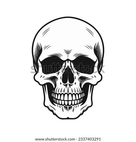Artistic vector of a skull illustration. Suitable for tattoo, design assets, and logo.