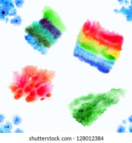 Artistic vector watercolor seamless pattern