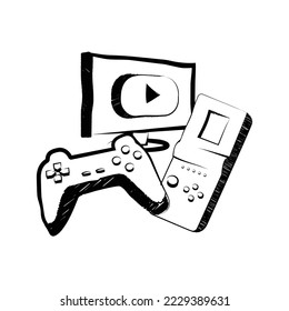 Artistic video game vector art design