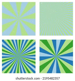 Artistic vintage backgrounds. Abstract sunburst covers with radial rays. Attractive vector illustration.