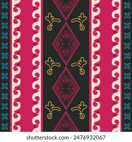Artistic vintage batik indonesia pattern decorative design