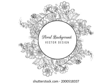 Artistic vintage decorative sketch wedding floral background