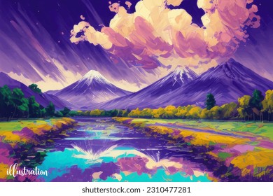 Artistic vintage nature illustration design vector eps 10.