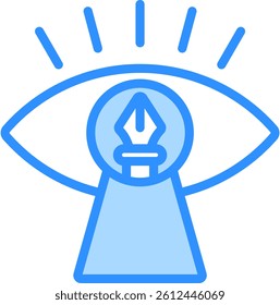 Artistic Vision Icon Blue Color Vector Illustration