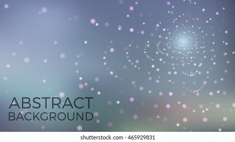 Artistic visualization of star explosion moment. Colorful abstract background with shiny glowing purple, blue, yellow points as rays on cold blue backdrop. Cyber cosmic wallpaper for great design.