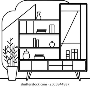 
Artistic Wall Unit , 
Artistic Wall Unit furniture , 
Artistic Wall Unit vector , 
Artistic Wall Unit line art