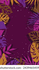 Artistic wallpaper of pile of botanical plants, vector illustration
