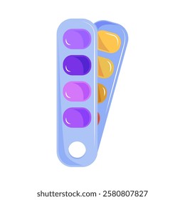 Artistic watercolor paint palette used for creative painting