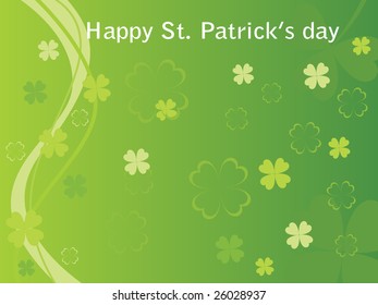 artistic wave design with shamrock
