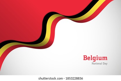 Artistic wavy Belgium country flag background for national day
