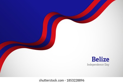 Artistic wavy Belize country flag background for independence day