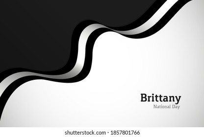 Artistic wavy Brittany country flag background for national day