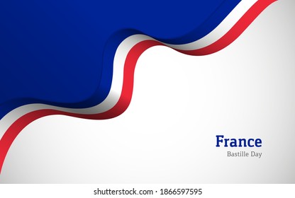 Artistic wavy France country flag background for bastille day