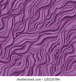 Artistic wavy hand drawn vector seamless pattern for your design. Violet and purple variant