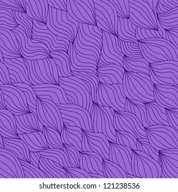 Artistic wavy hand drawn vector seamless pattern for your design.  Enigmatic violet variant