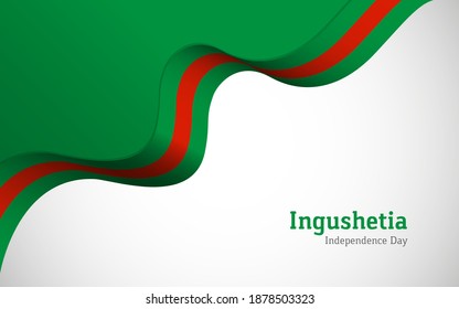 Artistic wavy Ingushetia country flag background for independence day