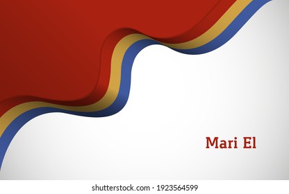 Artistic wavy Mari El country flag background for national day