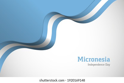 Artistic wavy Micronesia country flag background for independence day