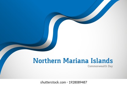 Artistic wavy Northern Mariana Islands country flag background for commonwealth day
