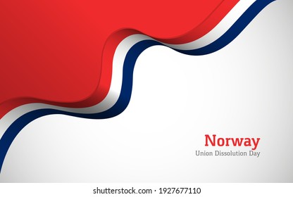 Marcas onduladas artísticas fondo de la bandera de Noruega para el día de la disolución de la unión