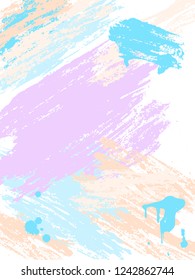Artistic winter background with hand drawn textures in soft pastel colors. Trendy graphic design perfect for   cards, flyers, prints.