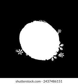 Invierno artístico, máscara de Navidad. Elemento base universal para el diseño en blanco y negro