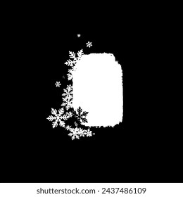 Artistic winter mask. Basis creative element universal use black and white