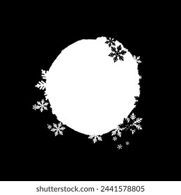 Artistic winter mask. Basis element universal use for design black and white