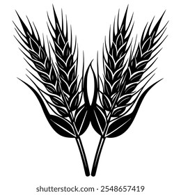 
Artistic woodcut-style drawing of wheat plants.