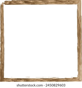 Artistic Wooden Square Frame: Versatile Graphic Resource for Design Projects