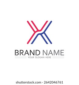 Artistic X Letter Logo Design with Abstract Style for Graphic