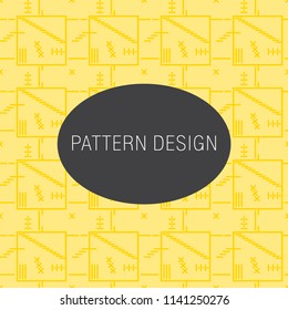 Artistic Yellow Geometric Shapes pattern , seamless background can use for design , vector.
