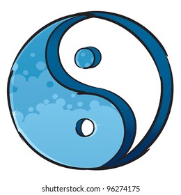 Artistic yin-yang symbol