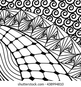 Artistically ethnic pattern. doodle, zentangle tribal design element