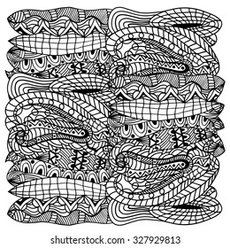 Artistically ethnic pattern. Hand-drawn, ethnic, floral, retro, doodle, vector, zentangle tribal design element. Pattern for coloring book