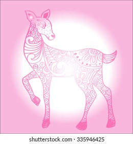 Artistically hand drawn. Deer vector illustration