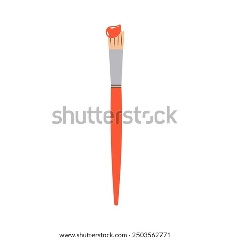 Artist's brush with paint splatter. Paint brush icon.
