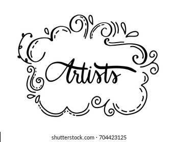 Artists Calligraphy Hand Lettering Vector