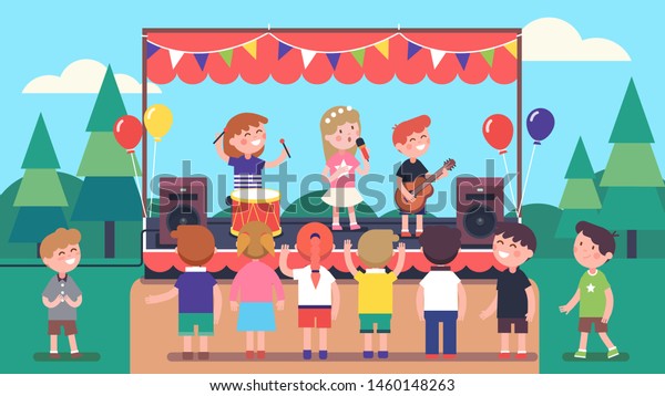 Artists Children Music Band Singing Song Stock Vector (Royalty Free ...