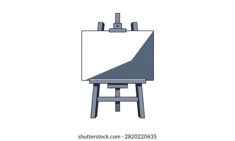 Artists easel with blank canvas in muted colors ready for artwork and creative expression for art projects and painting inspiration