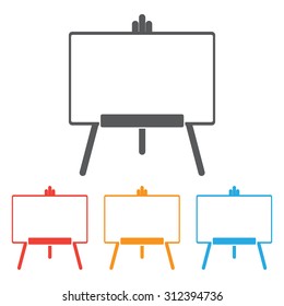 Artist's easel icon set 
