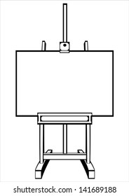 artist's easel on white background