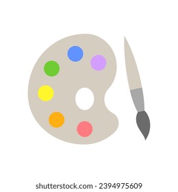 Artist's palette with brush. Vector illustration