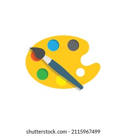 Artist's palette in flat style. Painter's tools vector illustration on isolated background. Drawing equipment sign business concept.