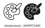 Artist's Palette Icons for Painting and Color Mixing in Creative Endeavors