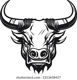 The artist's sketch reveals the raw power and determination in the face of a black bull, showcasing its muscular build and commanding presence.