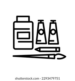 Artist's supplies on white background